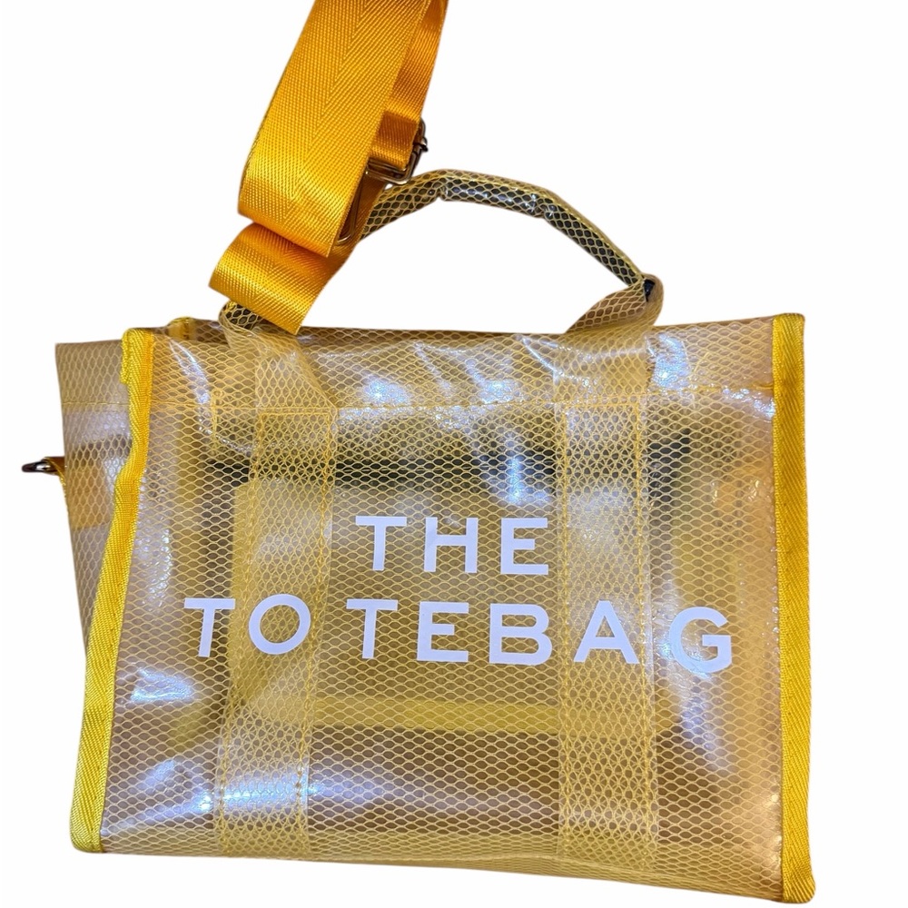Source Unknown Yellow Mesh Crossbody Bag